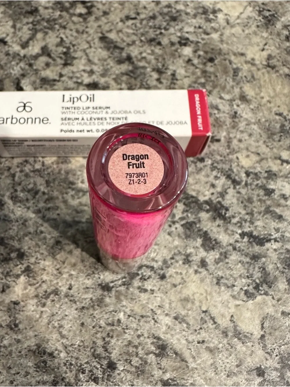 NEW Arbonne Lip Oil Tinted Lip Serum Dragon Fruit Gloss Balm 7973 2.8 g